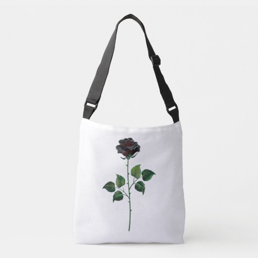 Blume der schwarzen Rose Tragetaschen Mit Langen Trägern (Vorderseite)