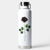 Blume der schwarzen Rose Trinkflasche (Rückseite)