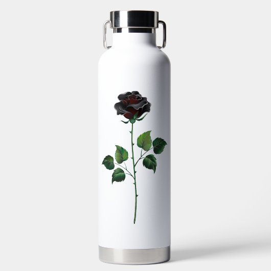 Blume der schwarzen Rose Trinkflasche (Vorderseite)