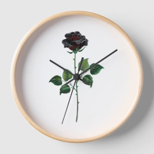 Blume der schwarzen Rose Uhr