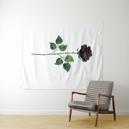 Blume der schwarzen Rose Wandteppich (Beispiel (Horizontal))