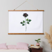 Blume der schwarzen Rose Wandteppich Mit Holzrahmen (Schlafzimmer)