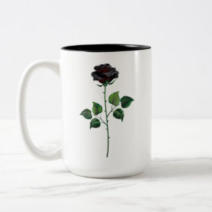 Blume der schwarzen Rose Zweifarbige Tasse