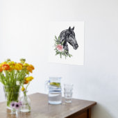 Blume der Schwarzpferde Foliendrucke (Ablage(Küche))