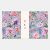 Blume der Stickerei Rechteckiger Aufkleber (Vorderseite)