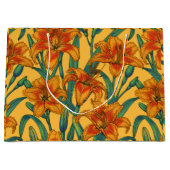 Blume der Taglilie, blau und gelb Große Geschenktüte (Vorderseite)