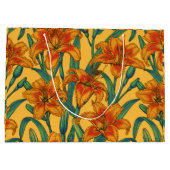 Blume der Taglilie, blau und gelb Große Geschenktüte (Rückseite)