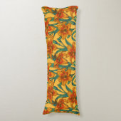 Blume der Taglilie, blau und gelb Seitenschläferkissen (Vorderseite Vertikal)