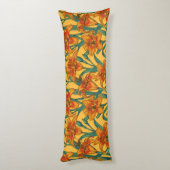 Blume der Taglilie, blau und gelb Seitenschläferkissen (Rückseite (Vertikal))