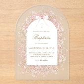 Blume der Taufe Acryleinladungen (Vorderseite)