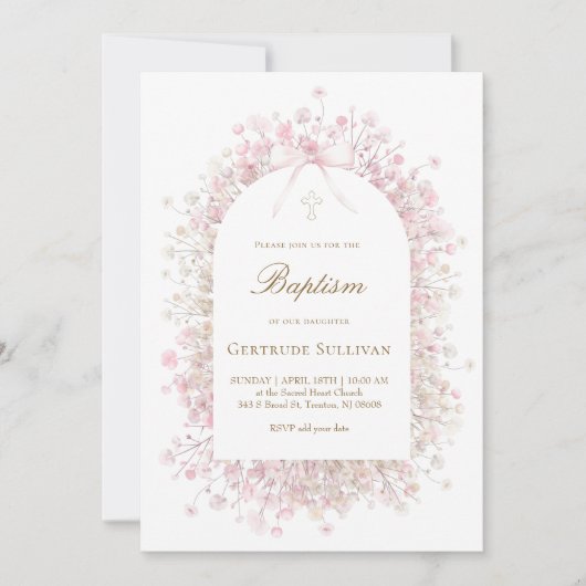 Blume der Taufe Einladung (Vorderseite)