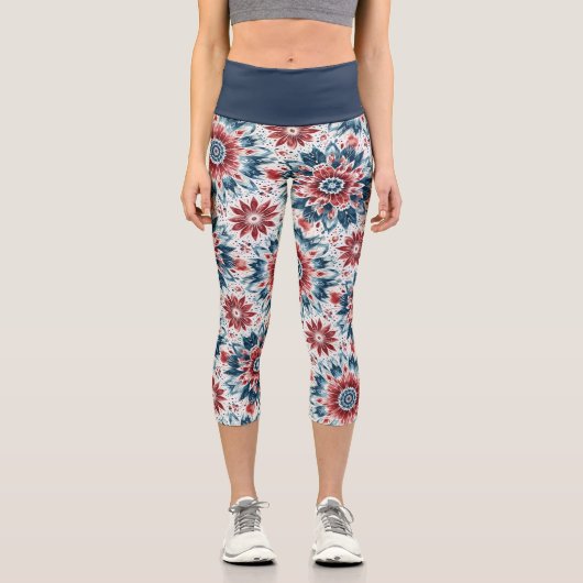 Blume der Unabhängigkeit Capri Leggings (Vorderseite)