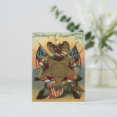 Blume der US-Flag-Adlerwaffe Postkarte (Stehend Vorderseite)