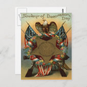 Blume der US-Flag-Adlerwaffe Postkarte (Vorne/Hinten)