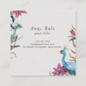 Blume der Vektor-Aquarellpflaster Quadratische Visitenkarte (Rückseite)