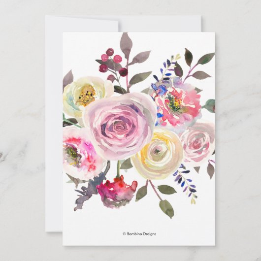 Blume der Verbindungspartei Pastell Wasserfarbe Ankündigung (Rückseite)