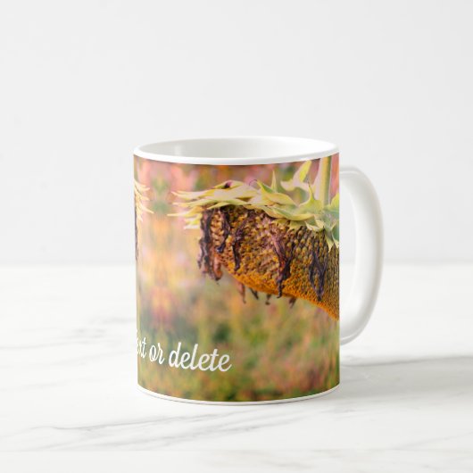 Blume der verblichenen Sonnenblumen Personalisiert Kaffeetasse (VorderseiteRechts)