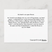 Blume der Vergebung Postkarte (Rückseite)