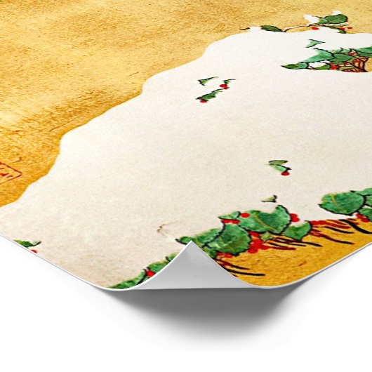 Blume der vier Jahreszeiten, Saito Ippo, Asiatisch Poster (Ecke)