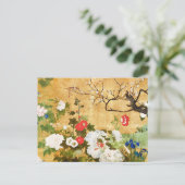 Blume der vier Jahreszeiten, Saito Ippo, Asiatisch Postkarte (Stehend Vorderseite)