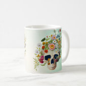 Blume der Vintagen Anatomie des Schädels Arzt Kaffeetasse (VorderseiteRechts)