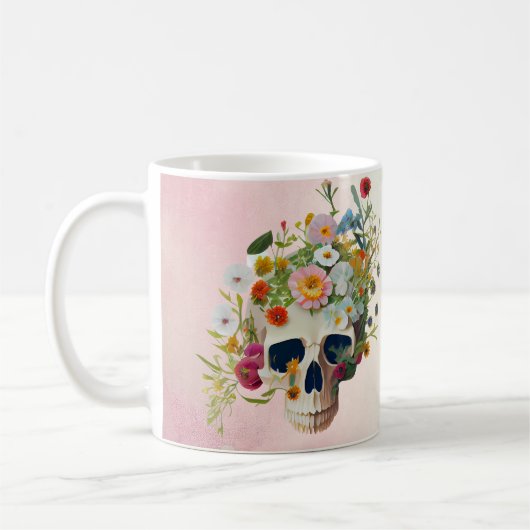 Blume der Vintagen Anatomie des Schädels Arzt Kaffeetasse (Links)
