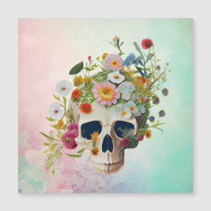 Blume der Vintagen Anatomie des Schädels Arzt Magnetkarte