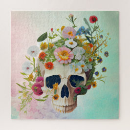 Blume der Vintagen Anatomie des Schädels Arzt Puzzle