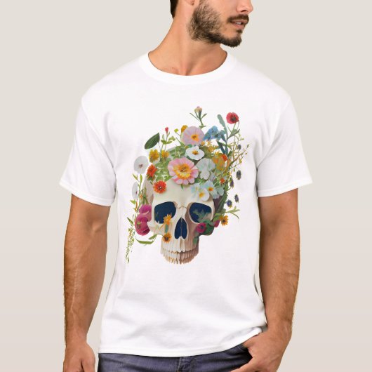 Blume der Vintagen Anatomie des Schädels Arzt T-Shirt (Vorderseite)