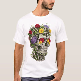 Blume der Vintagen Anatomie des Schädels T-Shirt