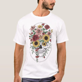 Blume der Vintagen Anatomie des Schädels T-Shirt