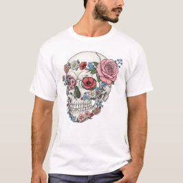 Blume der Vintagen Anatomie des Schädels T-Shirt