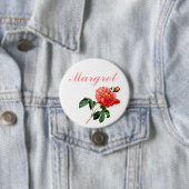 Blume der Vintagen botanischen rote Rose Button (Beispiel)