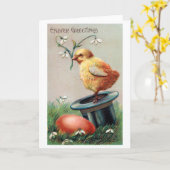 Blume der Vintagen Osterküken Karte (Gelbe Blume)