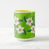 Blume der Vintagen Rose Gelbe Grüne Tasse (Zentrum)