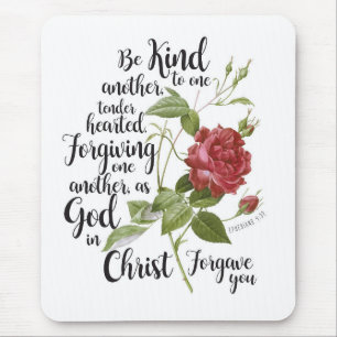 Blume der Vintagen Rose illustriert mit Bibelverse Mousepad