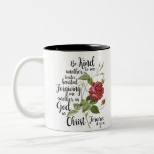 Blume der Vintagen Rose illustriert mit Bibelverse Zweifarbige Tasse