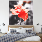 Blume der Vintagen Rose Leinwanddruck (Insitu (Schlafzimmer))