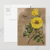 Blume der Vintagen Rose Postkarte (Vorne/Hinten)