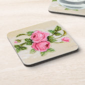 Blume der Vintagen Rose Untersetzer (Linke Seite)