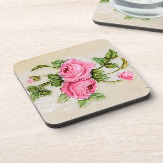 Blume der Vintagen Rose Untersetzer (Linke Seite)