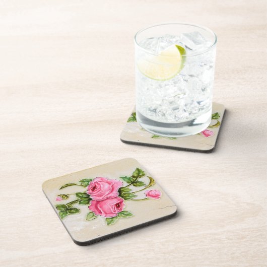 Blume der Vintagen Rose Untersetzer (Rechte Seite)