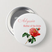 Blume der Vintagen rote Rose Mutter der Braut Button (Vorne & Hinten)