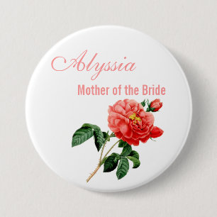 Blume der Vintagen rote Rose Mutter der Braut Button