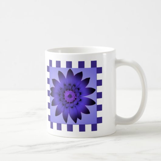 Blume der Violette Daisy, Muster Streifen - Tasse (Rechts)