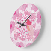 Blume der Vogelwelt Große Wanduhr (Winkel)