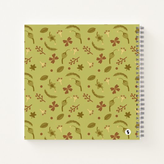 Blume der Volkskunst grün Notizblock (Rückseite)