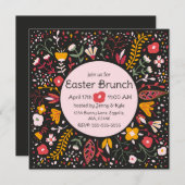 Blume der Volkskunst Ostern Einladung (Vorne/Hinten)