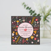 Blume der Volkskunst Ostern Einladung (Stehend Vorderseite)