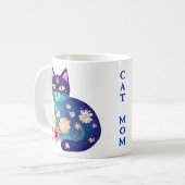 Blume der Volkskunst und Cat-Mama Kaffeetasse (Vorderseite Links)